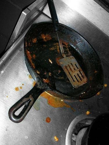 Dirty pan and cooktop
