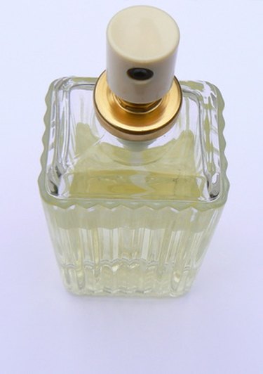 vintage antique perfume bottle with effect of perfume spray on