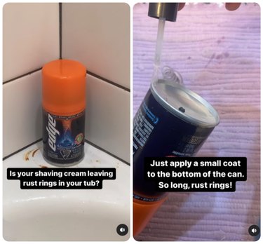 How to use clear nail polish to prevent cans from leaving rust in the bathtub
