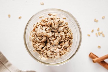 Masala chai overnight oats in a jar