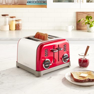 red and white toaster