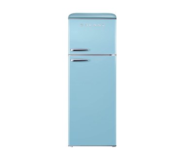retro bright blue fridge