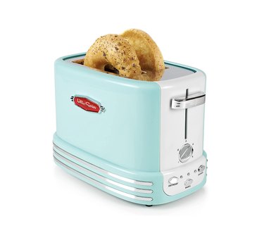 bright blue retro toaster