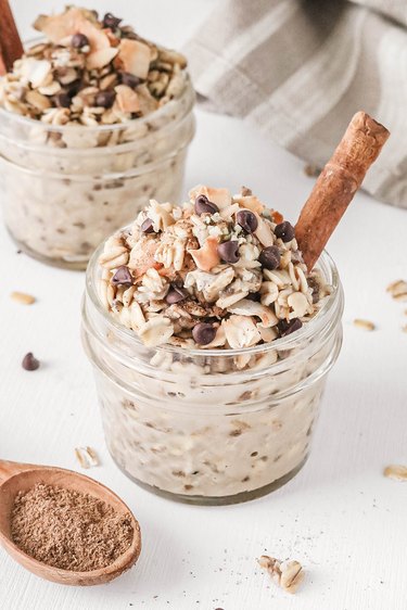 Masala chai overnight oats in a jar