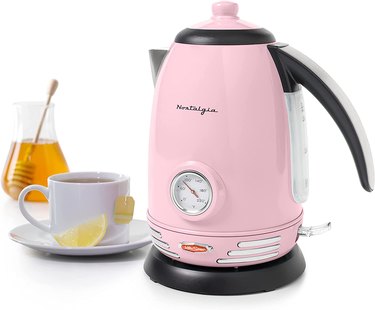 pink retro electric kettle