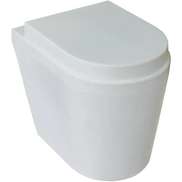 A white composting toilet