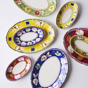 colorful hand-painted platters