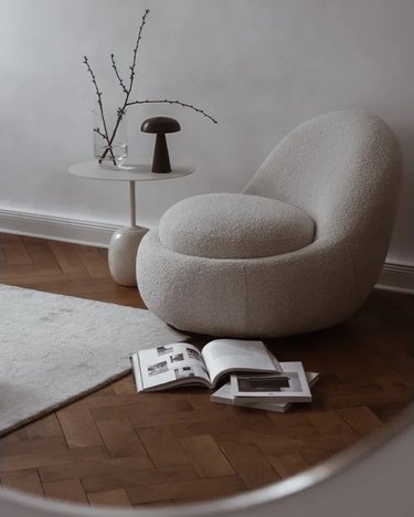 circular white chair