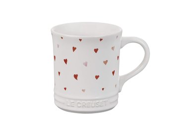 Le Creuset heart-designed white stoneware mug