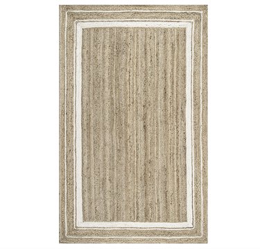 jute rug with white border