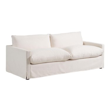 white pillow-back sofa