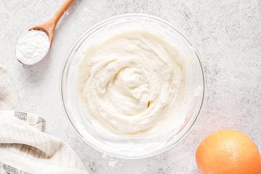 Ricotta cannoli filling in a bowl