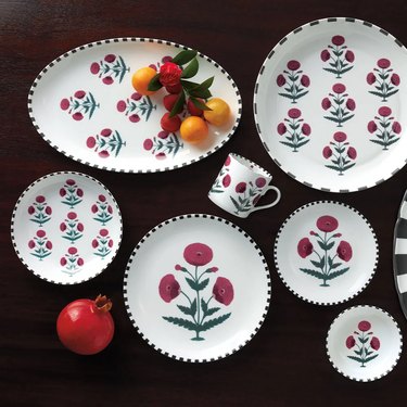 Good Earth Blooming Poppies Pasta Plate Set, $170
