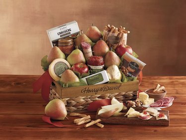 Harry & David elegant charcuterie fruit, cheese, and meat gift basket