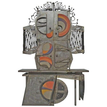 Brutalist metal sculpture