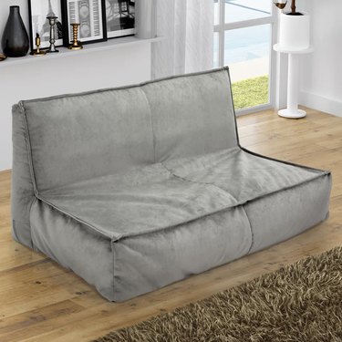 large gray beanbag sofa