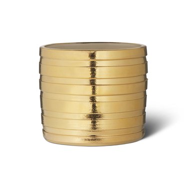 Gold Cylinder Planter, $160