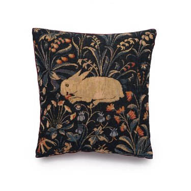 Medieval Rabbit Tapestry Pillow Cover, $75
