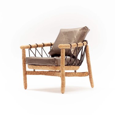 crosshatch chair made of cork