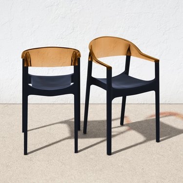 black and amber chair
