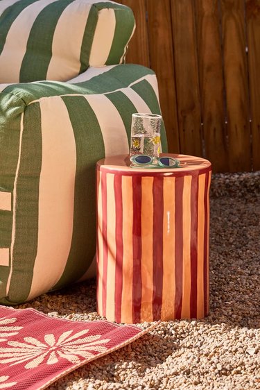striped outdoor furniture