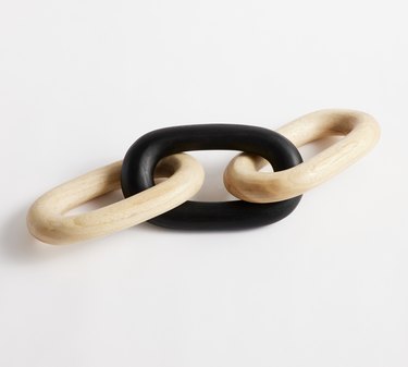 A chain of 3 wooden links