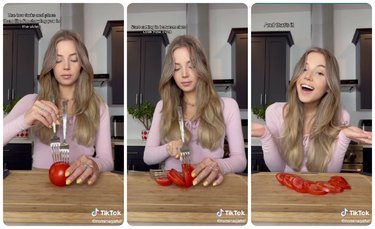 How to evenly cut tomatoes