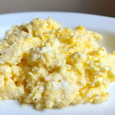 Cream cheese scrambled eggs