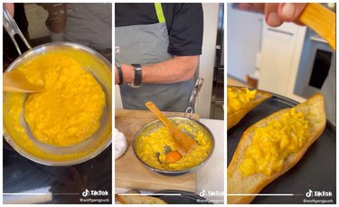 wolkfgang puck making scrambled eggs on tiktok