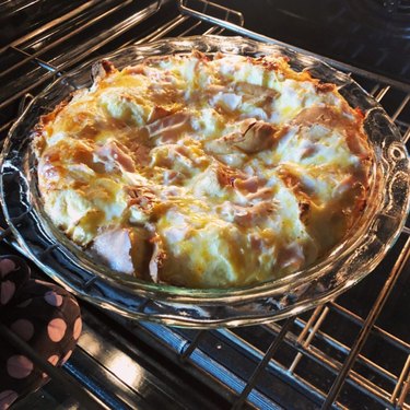 An egg and ham casserole dish