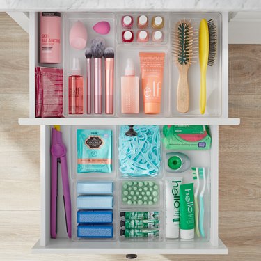 An open drawer filled with neatly organized items