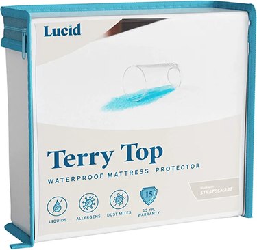 mattress protector in a clear bag