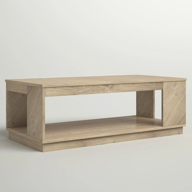 light wood rectangular open table
