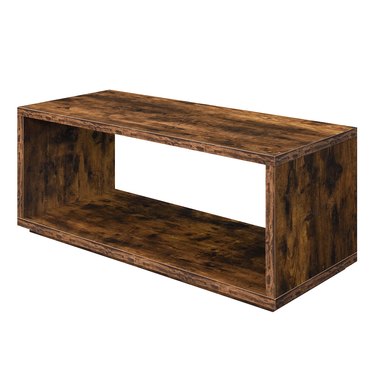 rustic wood rectangular storage table