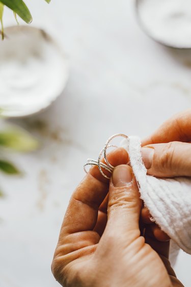 Finish your jewelry cleaning by polishing it with a soft rag