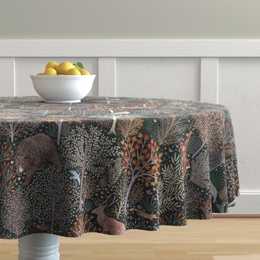 Spoonflower Home Woodland Round Tablecloth