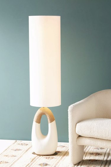 A handmade floor lamp perfect for the dining room