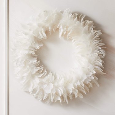white feather wreath