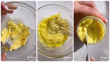 Steps for making spreadable butter with oil