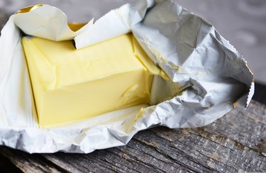 Butter in a foil wrapper
