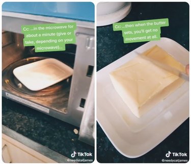 Hack for preventing butter sliding on a dish