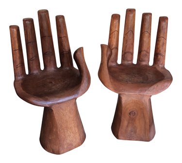 vintage wooden hand chairs