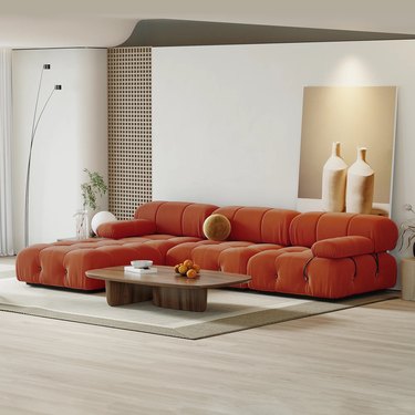 bright orange bellini-inspired sofa