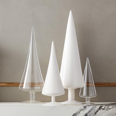 Paz White and Glass Christmas Trees Set of 4