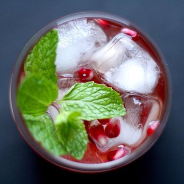 The Hungry Hutch Pomegranate and Mint Moscato Punch Cocktail