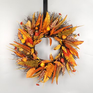 Orange leaf and corn wreath
