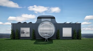 Camera-shaped house on grass in Georgia