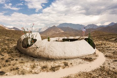 Snail fossil house in the middle of the desert in Mexico