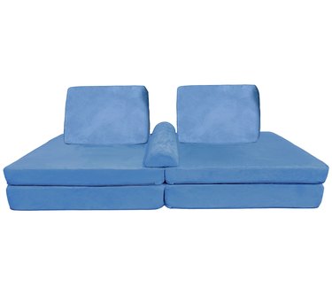 blue play sofa with armrest