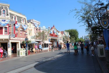 The buildings along Main Street U.S.A. in Disneyland